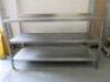 Stainless Steel Prep Table with Part Splash Back, 2 Shelves Under & Adjustable Feet. Size H90cm x W160cm x D70cm. NOT VAT ON LOT. - 2