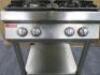 Angelopo 4 Burner Gas Range on Mobile Stainless Steel Base with Shelf Under. Size H95cm x W70cm x D75cm. NOT VAT ON LOT. - 4