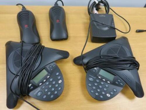 Quantity of Conference Room Audio Equipment to Include: 2 x Polycom Sound Station 2, 2 x Sound Station Universal Module & 1 x Clear One Max.