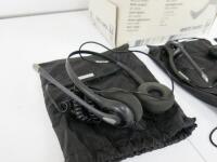 12 x Call Centre Corded USB Telephone Headsets with Microphones.