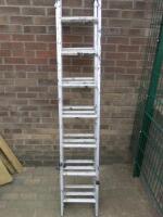 Werner 2M Triple Compact Extension Ladder, Capacity 150kg, Fully Extended Length 4.73m.