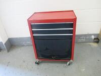 Mobile Tool Cabinet with 3 Drawers & 1 Lift Over Door, Size H76cm x W57cm x D34cm. NOT VAT ON LOT.
