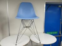 Eames Style DSR Dining Chair in Blue. NOT VAT ON LOT.