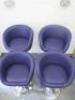 4 x Height Adjustable Bar Stools with Back, Upholstered in Purple Faux Leather on Chrome Base. NOT VAT ON LOT. - 2