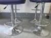 4 x Height Adjustable Bar Stools with Back, Upholstered in Purple Faux Leather on Chrome Base. NOT VAT ON LOT. - 3