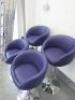 4 x Height Adjustable Bar Stools with Back, Upholstered in Purple Faux Leather on Chrome Base. NOT VAT ON LOT. - 7