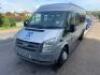 NV56 WVL: Ford Transit 100, 17 Seater Minibus in Silver. RWD, Diesel, 2402cc, Mileage 72890, MOT 10/2022, Former Keepers 1. Comes with V5 & Key - 2