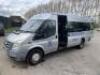 NV56 WVL: Ford Transit 100, 17 Seater Minibus in Silver. RWD, Diesel, 2402cc, Mileage 72890, MOT 10/2022, Former Keepers 1. Comes with V5 & Key - 17