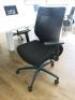 6 x White Melamine Desks & 6 x Black Ergo Swivel Chairs. Desk Size W140 x D70cm. - 5