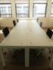 6 x White Melamine Desks & 6 x Black & White Sense G28 Ergo Swivel Chairs. Desk Size W140 x D70cm. - 3