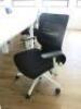 6 x White Melamine Desks & 6 x Black & White Sense G28 Ergo Swivel Chairs. Desk Size W140 x D70cm. - 5