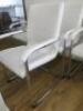 4 x White Faux Leather Canterlever Chairs on Chrome Frame. - 2