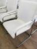 6 x White Faux Leather Canterlever Chairs on Chrome Frame. - 2