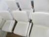 6 x White Faux Leather Canterlever Chairs on Chrome Frame. - 3
