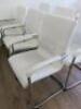 6 x White Faux Leather Canterlever Chairs on Chrome Frame. - 2