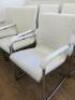 6 x White Faux Leather Canterlever Chairs on Chrome Frame. - 2