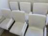 6 x White Faux Leather Canterlever Chairs on Chrome Frame. - 3