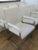 6 x White Faux Leather Canterlever Chairs on Chrome Frame. - 2