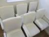 6 x White Faux Leather Canterlever Chairs on Chrome Frame. - 3