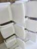 6 x White Faux Leather Canterlever Chairs on Chrome Frame. - 3