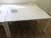 4 x White Melamine Desks with Power Units. Size W140 x D70cm. - 3