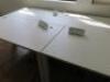 4 x White Melamine Desks with Power Units. Size W140 x D70cm. - 4