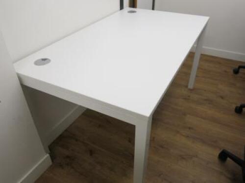 8 x Assorted White Melamine Desks.