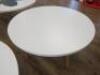 2 x White Melamine Topped Coffee/Side Table with Beachwood Effect Legs. Size H46 x Dia100cm. - 3