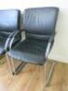 4 x Black Leather Canterlever Meeting Chairs Made in Germany. - 2