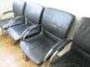 4 x Black Leather Canterlever Meeting Chairs Made in Germany. - 3