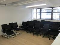 Large Quantity of 45 x Assorted Office Chairs to Include: 22 x Black Ergo, 4 x White & Black Ergo, 14 x White & Black and 3 x Black Upholstered Canterlever Chairs (As Pictured/Viewed). NOTE: Collection from 4th Floor.