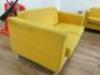 2 x Mustard Yellow Reception Sofa's. Size H73 x W135 x D77cm. NOTE: soiled, require cleaning. - 4