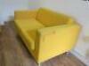 2 x Mustard Yellow Reception Sofa's. Size H73 x W135 x D77cm. NOTE: soiled, require cleaning. - 5