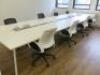 8 Position White Melamine Pod Desk with Power Units. Desk Sizes W140 x D70cm. - 2