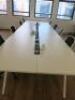 8 Position White Melamine Pod Desk with Power Units. Desk Sizes W140 x D70cm. - 4