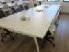 8 Position White Melamine Pod Desk with Power Units. Desk Sizes W140 x D70cm. - 2