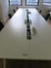 8 Position White Melamine Pod Desk with Power Units. Desk Sizes W140 x D70cm. - 4