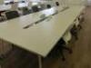 8 Position White Melamine Pod Desk with Power Units. Desk Sizes W140 x D70cm. - 3