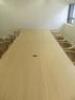 Large Meeting Table in 2 Sections in Light Wood Effect. Table Size H75 x W400 x D140cm. - 2