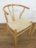 2 x Bentwood & Woven Seat Chairs in Hans Wegner Wishbone Style. - 2