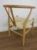 2 x Bentwood & Woven Seat Chairs in Hans Wegner Wishbone Style. - 3