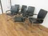 6 x Black Faux Leather Canterlever Chairs on Chrome Frame. - 3