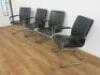 4 x Black Faux Leather Canterlever Chairs on Chrome Frame. - 3