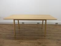 Large Wood Rounded Edge Dining Table. Size H75 x W200 x D100cm.