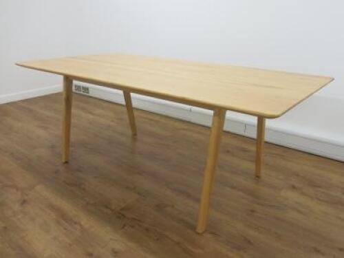 Large Wood Rounded Edge Dining Table. Size H75 x W200 x D100cm.