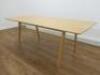 Large Wood Rounded Edge Dining Table. Size H75 x W200 x D100cm.