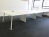 8 Position White Melamime Pod Desk with Power Units. Desk Sizes W130 x D75cm. - 3