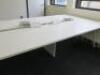 8 Position White Melamime Pod Desk with Power Units. Desk Sizes W130 x D75cm. - 5