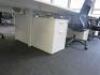 8 Position Pod White Melamime Desk with Power Units. Desk Sizes W130 x D80cm. - 4