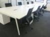 8 Position White Melaime Pod Desk with Power Units. Desk Sizes W130 x D80cm. - 3